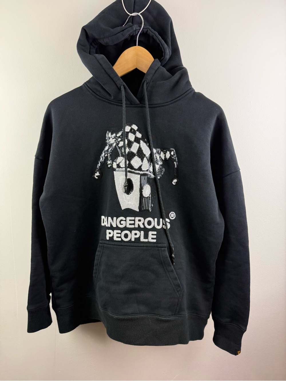 Dangerous People DSP Joker Xue Jester Harlequin Graphic Hoodie Black Med Boxy